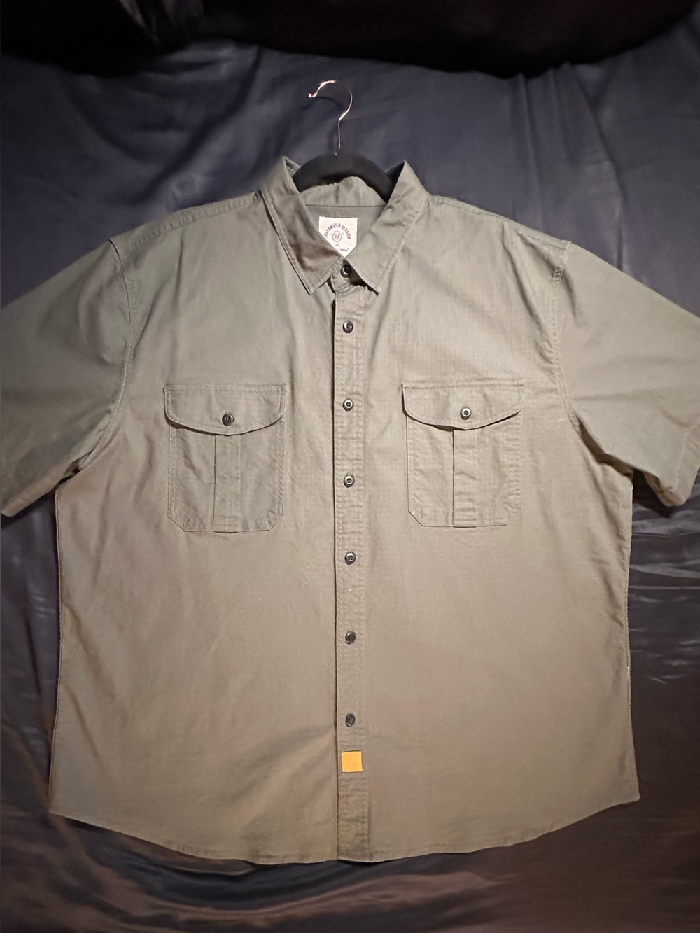 Dubinik 2XL Olive Green Short Sleeve Button Up Shirt Ripstop Utility Like New